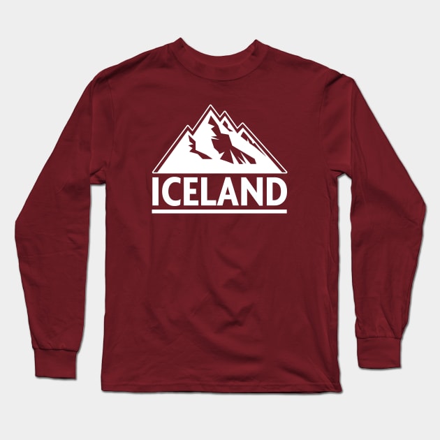 Iceland Mountain T-shirt Long Sleeve T-Shirt by VeryBear